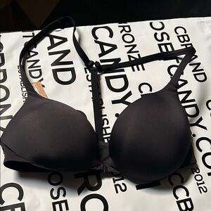 ultimate push up front closure bra- onyx